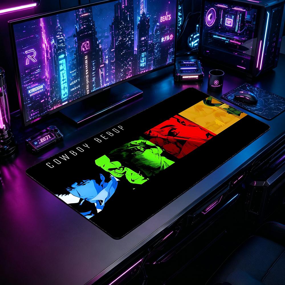 Desk Setup With Laptop - Gaming Mouse Pad CCowboy Bebop Mouse