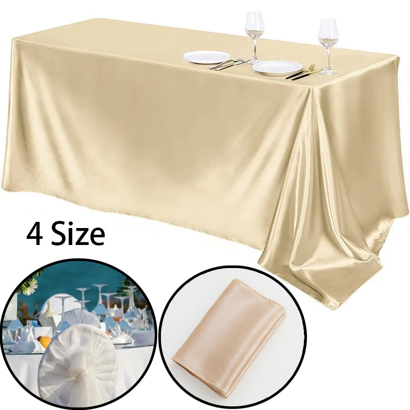 Desk Setup Wallpaper - 145X275 Wedding Tablecloth Rectangular Satin Table