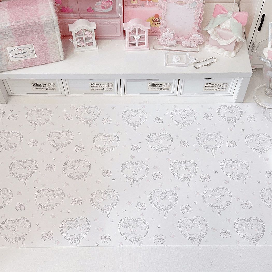 Desk Setup Pc - Leather Desk Pad Protector Pink Bunny