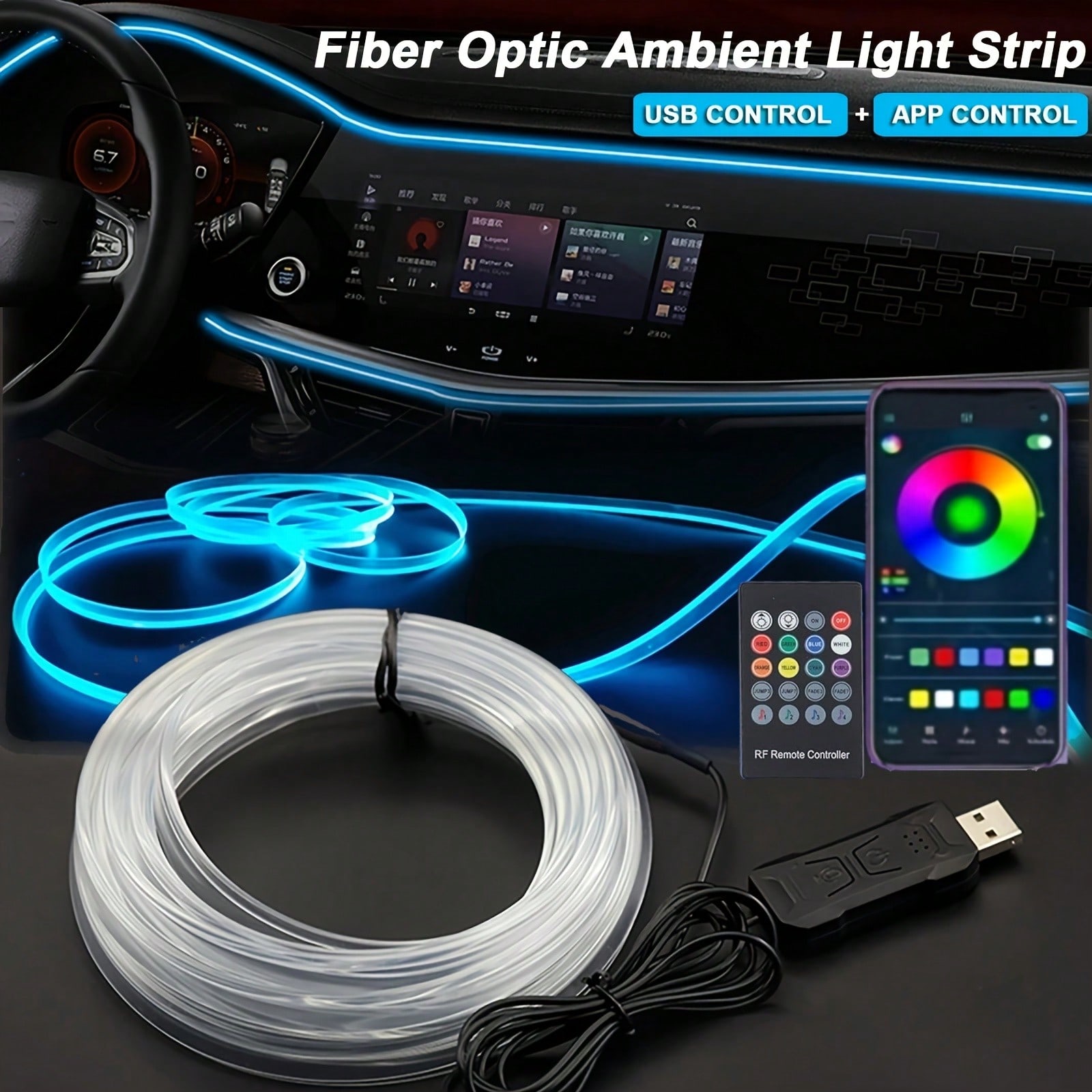Desk Setup Led Strip - Car LED Strip Lights Interior Ambient