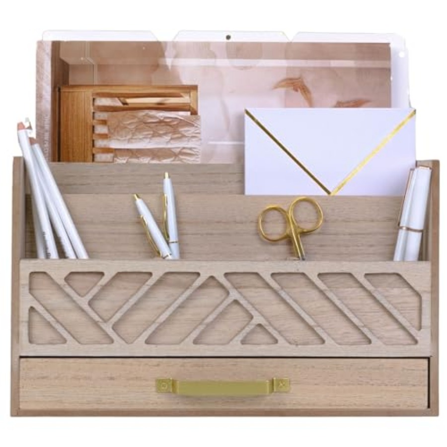 Drawer Organizer Bamboo - en Mail Organizer with Drawer and