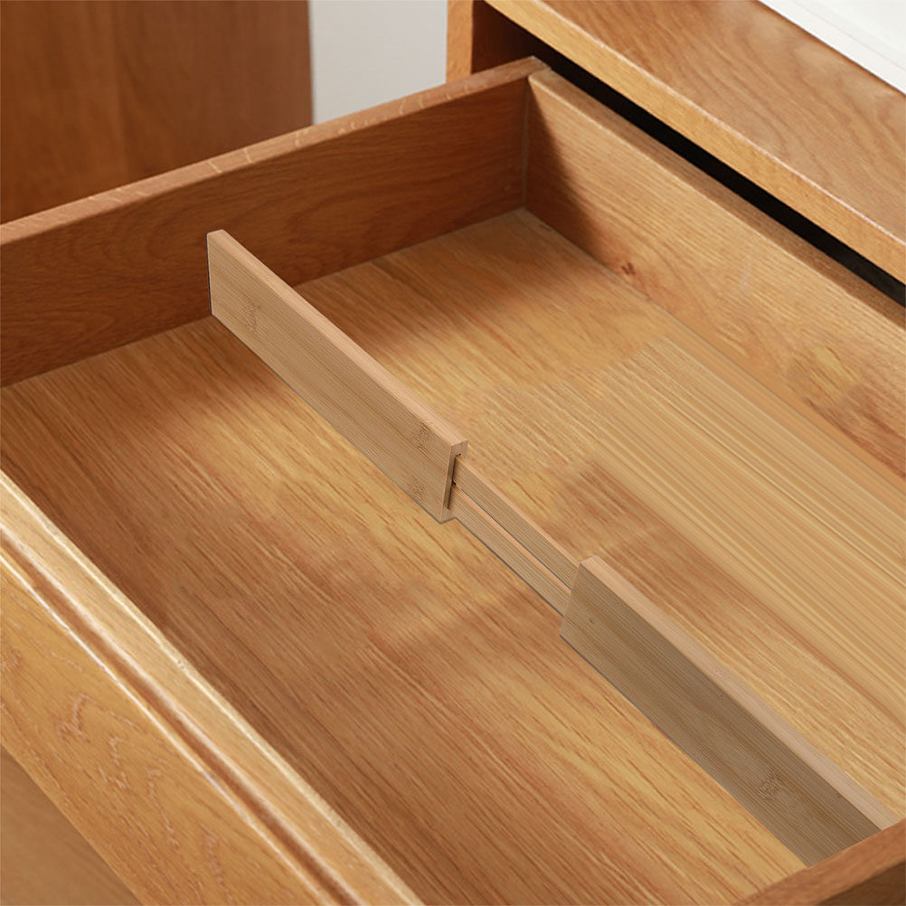 Drawer Organizer Bamboo - 2Pcs Kitchen Drawer Divider Bamboo Expandable