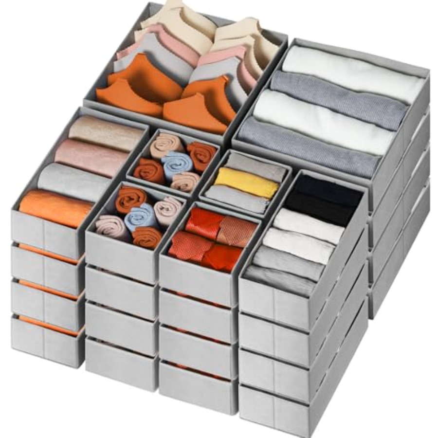 Drawer Organizer Bamboo - Drawer Organizer Clothes, Fabric Closet Organizers
