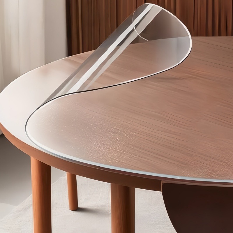 Desk Setup Wallpaper - 1pc 100/110/120cm Clear PVC Round Table