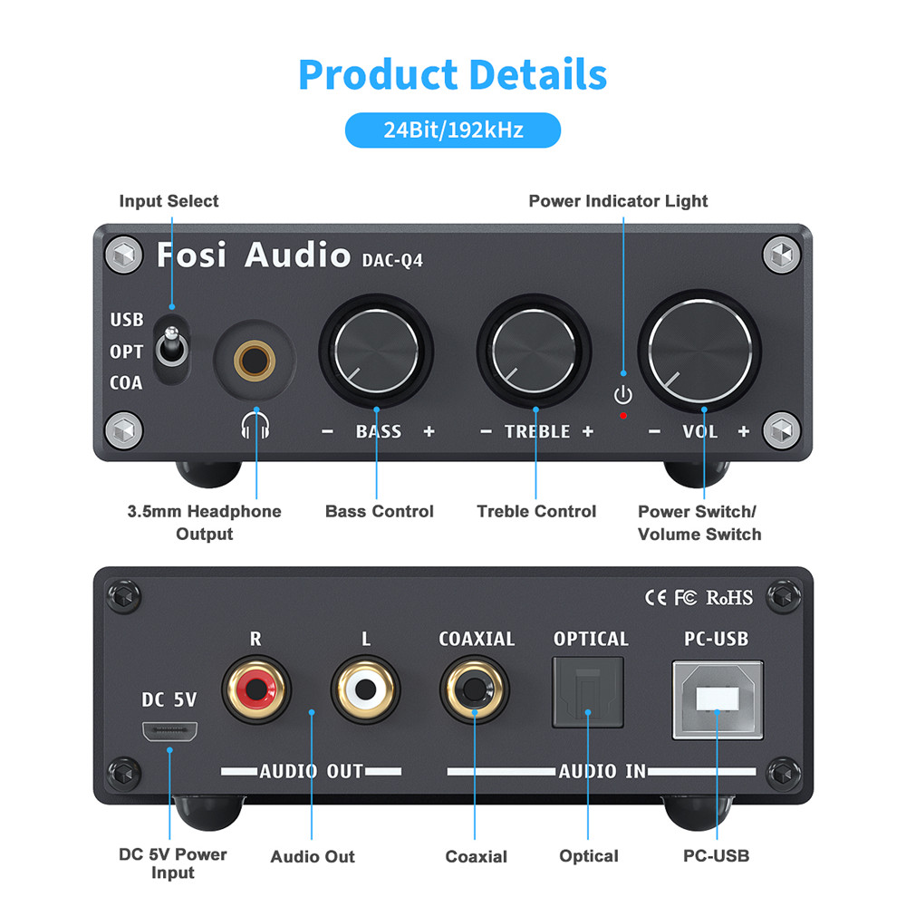 Fosi Audio Q4 Mini Stereo USB  - Desk Setup Speakers 리뷰 및 가격