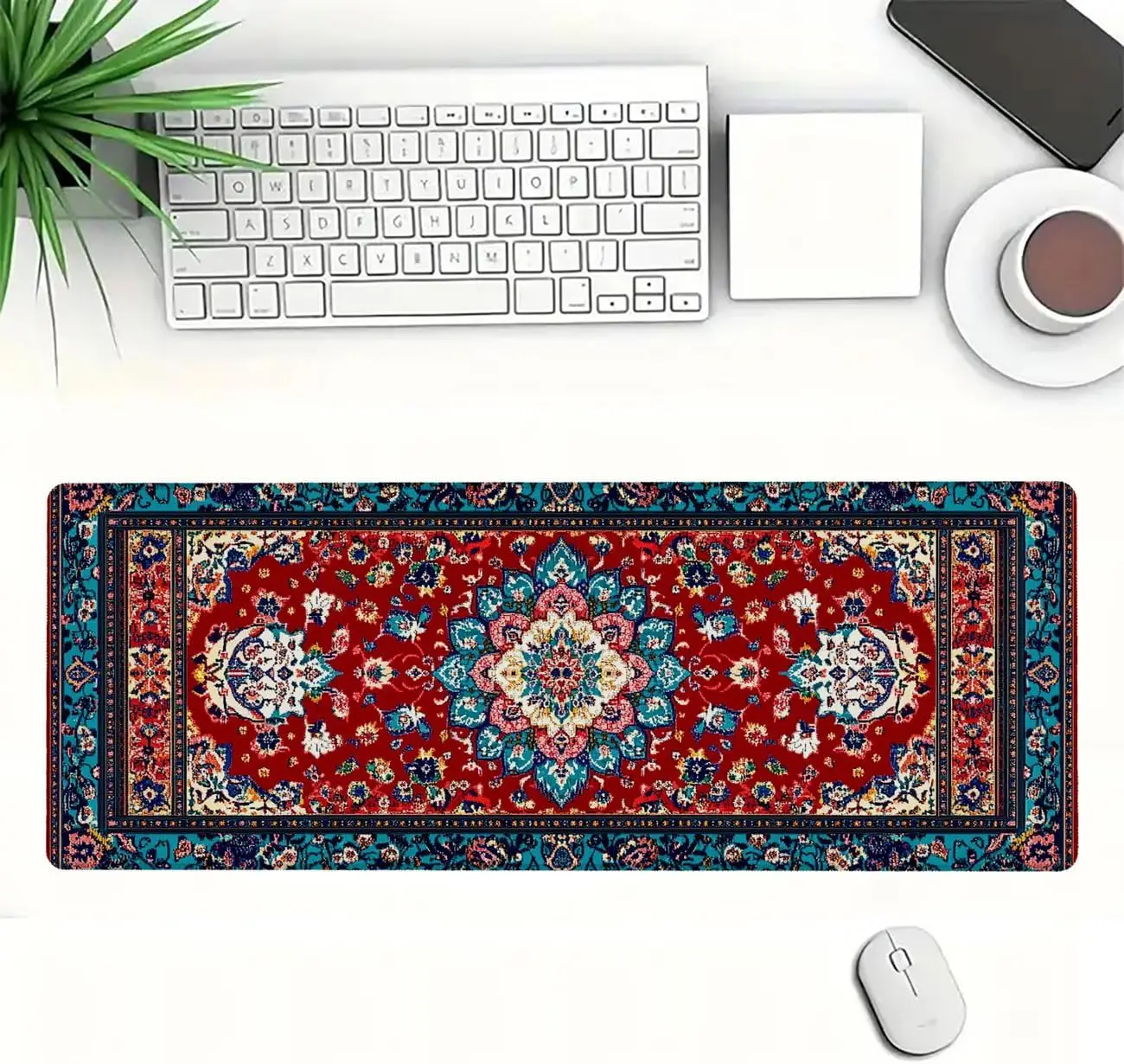 Stylish Ornate Persian Floral  - Desk Setup With Laptop 리뷰 및 가격