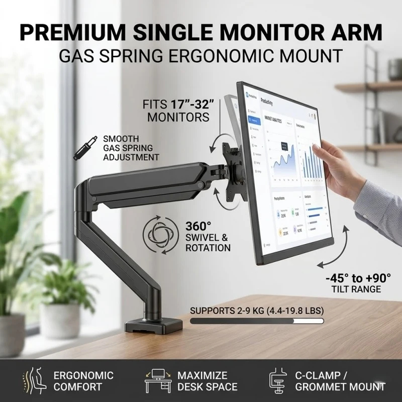 Heavy Duty Monitor Arm Bracket - Desk Setup With Monitor Arm 리뷰 및 가격