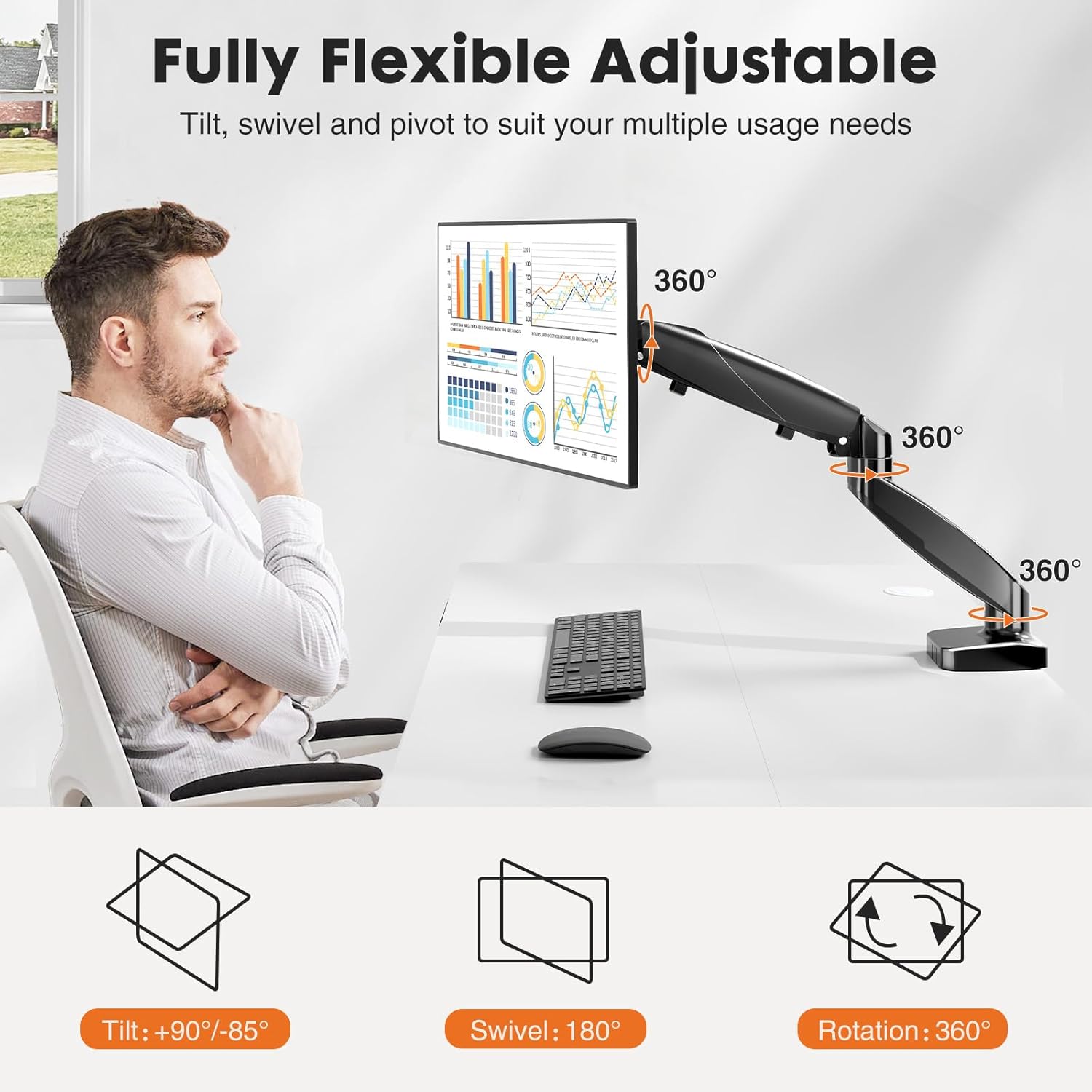 Adjustable Monitor Arm Stand f - Desk Setup With Monitor Arm 리뷰 및 가격