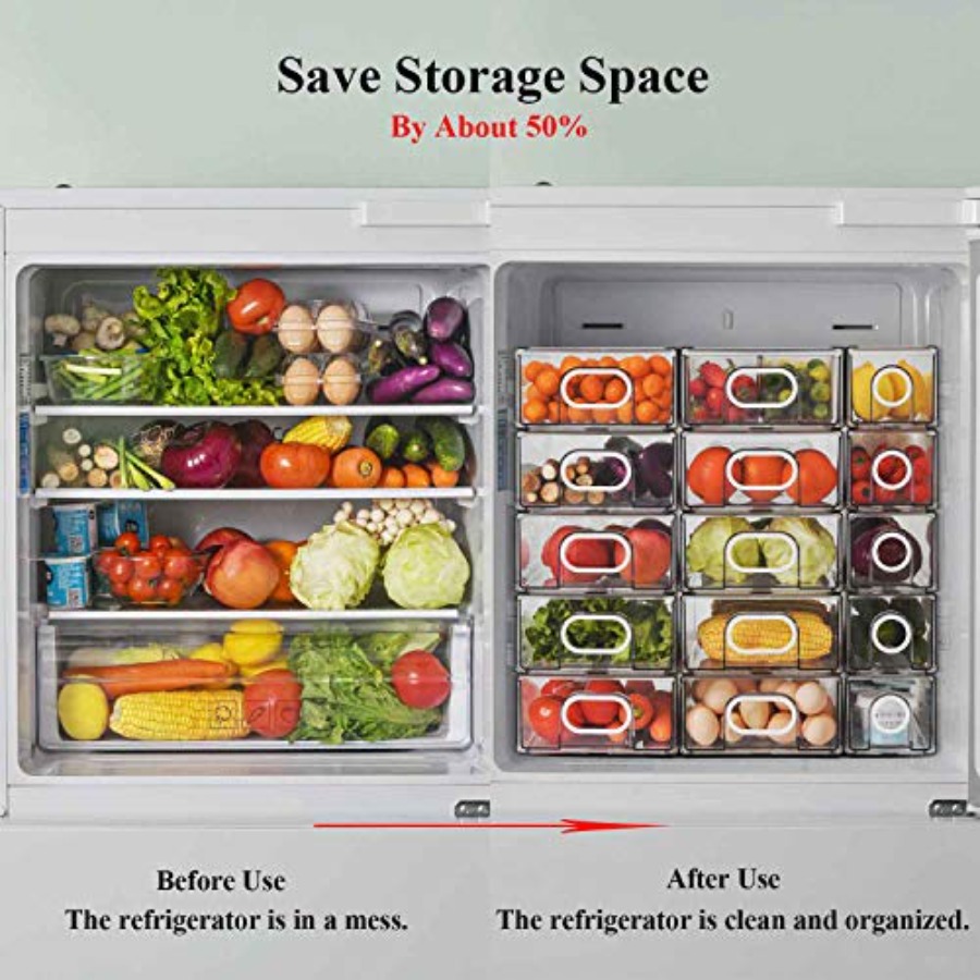6 PCS Refrigerator Organizers  - Drawer Organizer Bamboo 리뷰 및 가격