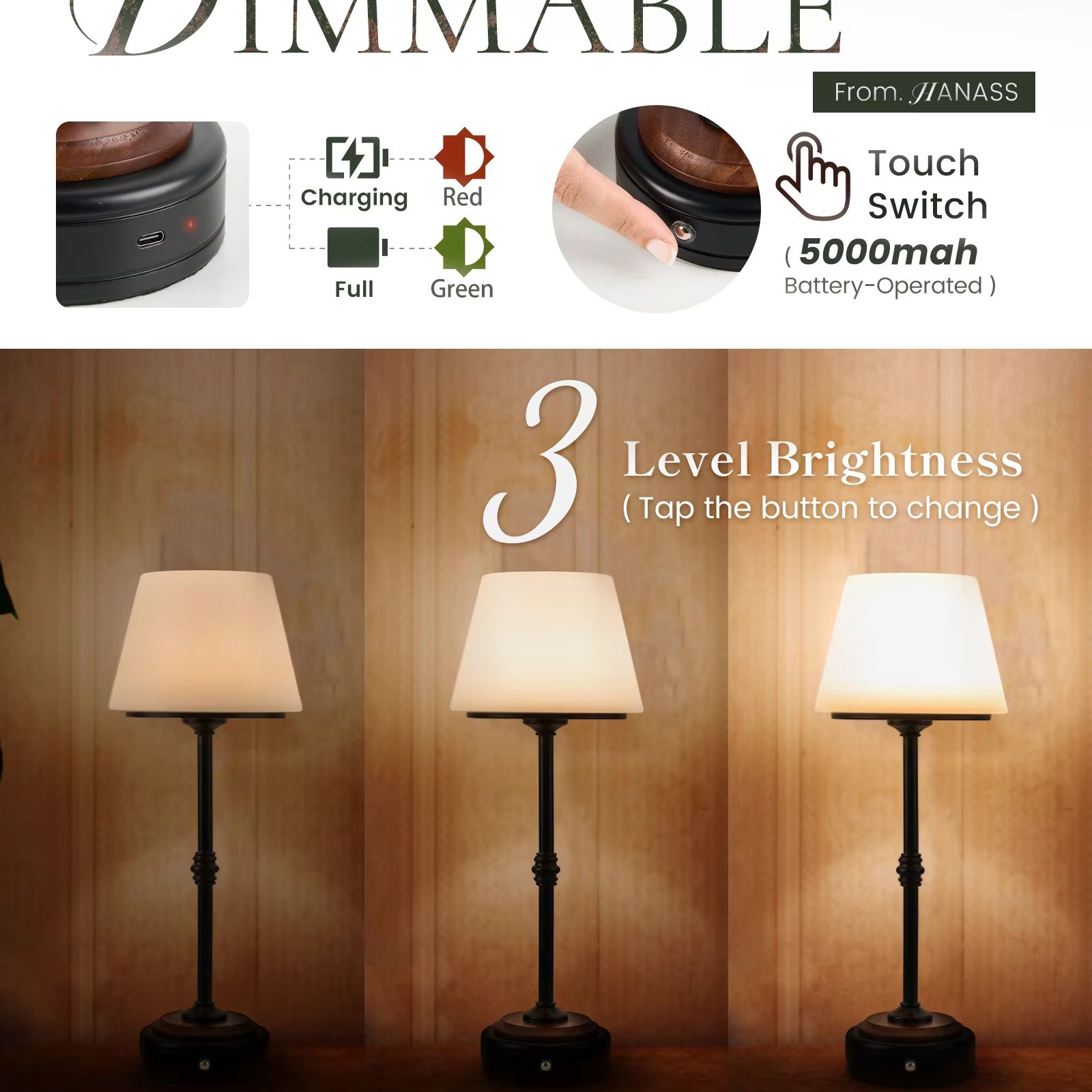 Cordless Table Lamps Set of  5 - Desk Setup Light 리뷰 및 가격