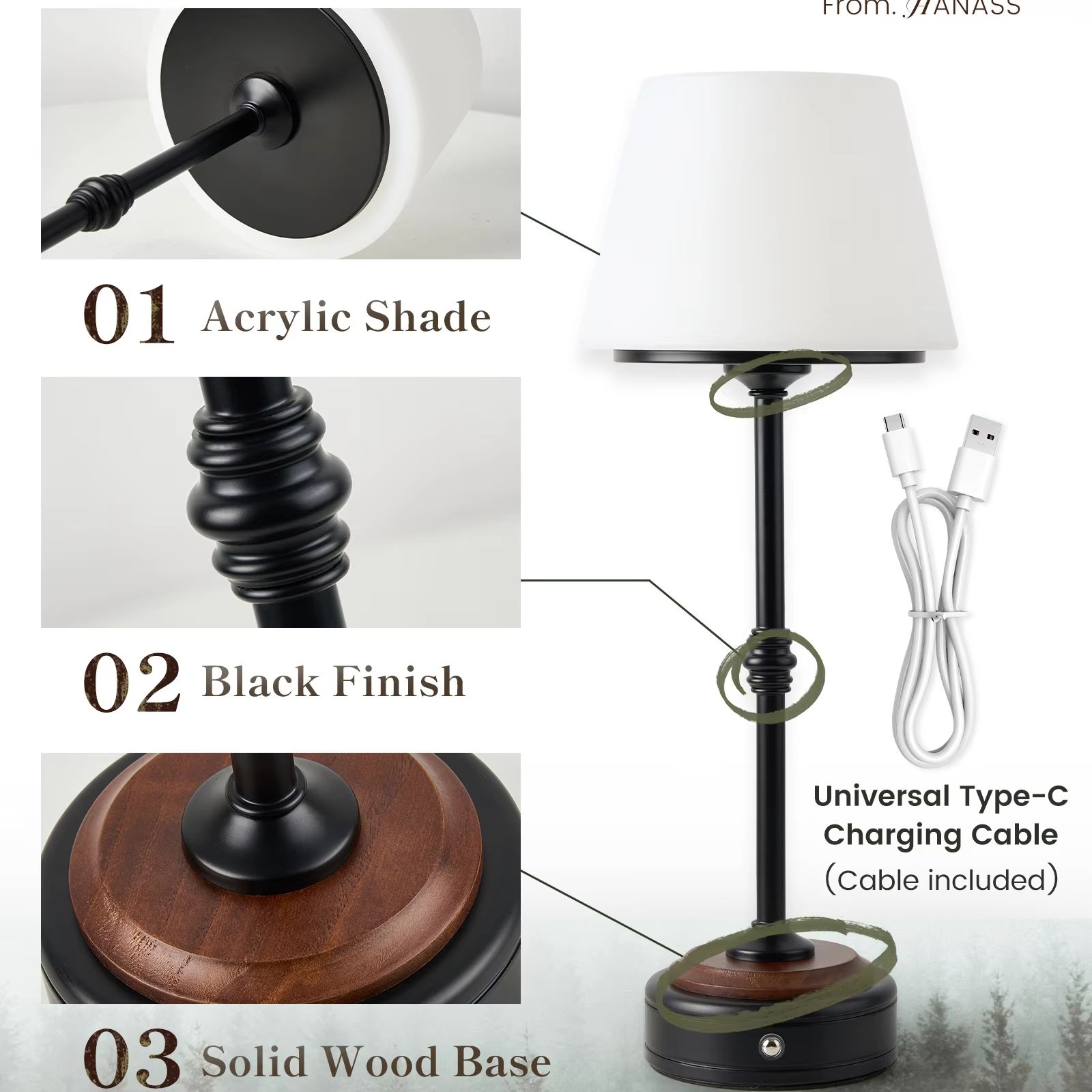 Cordless Table Lamps Set of  5 - Desk Setup Light 리뷰 및 가격