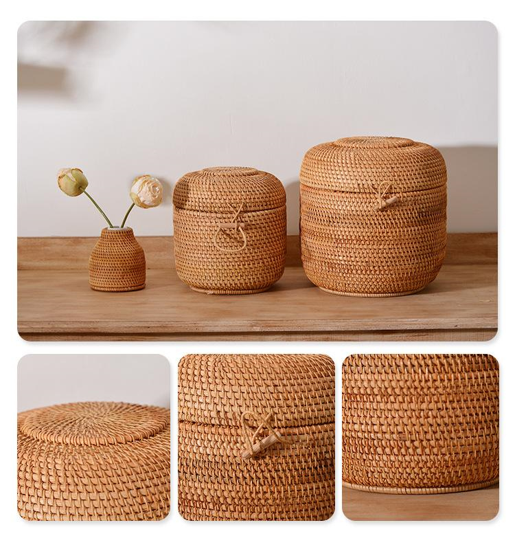 Handwoven Rattan Tea Storage B - Drawer Organizer Bamboo 리뷰 및 가격