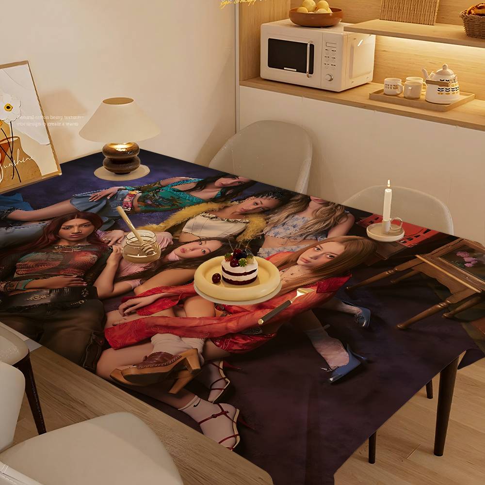 Kpop Band K-Katseyes Tableclot - Desk Setup Wallpaper 리뷰 및 가격