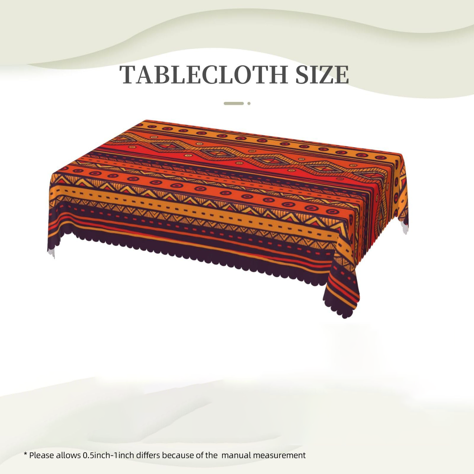 Ethnic Tablecloth Orange Abstr - Desk Setup Wallpaper 리뷰 및 가격