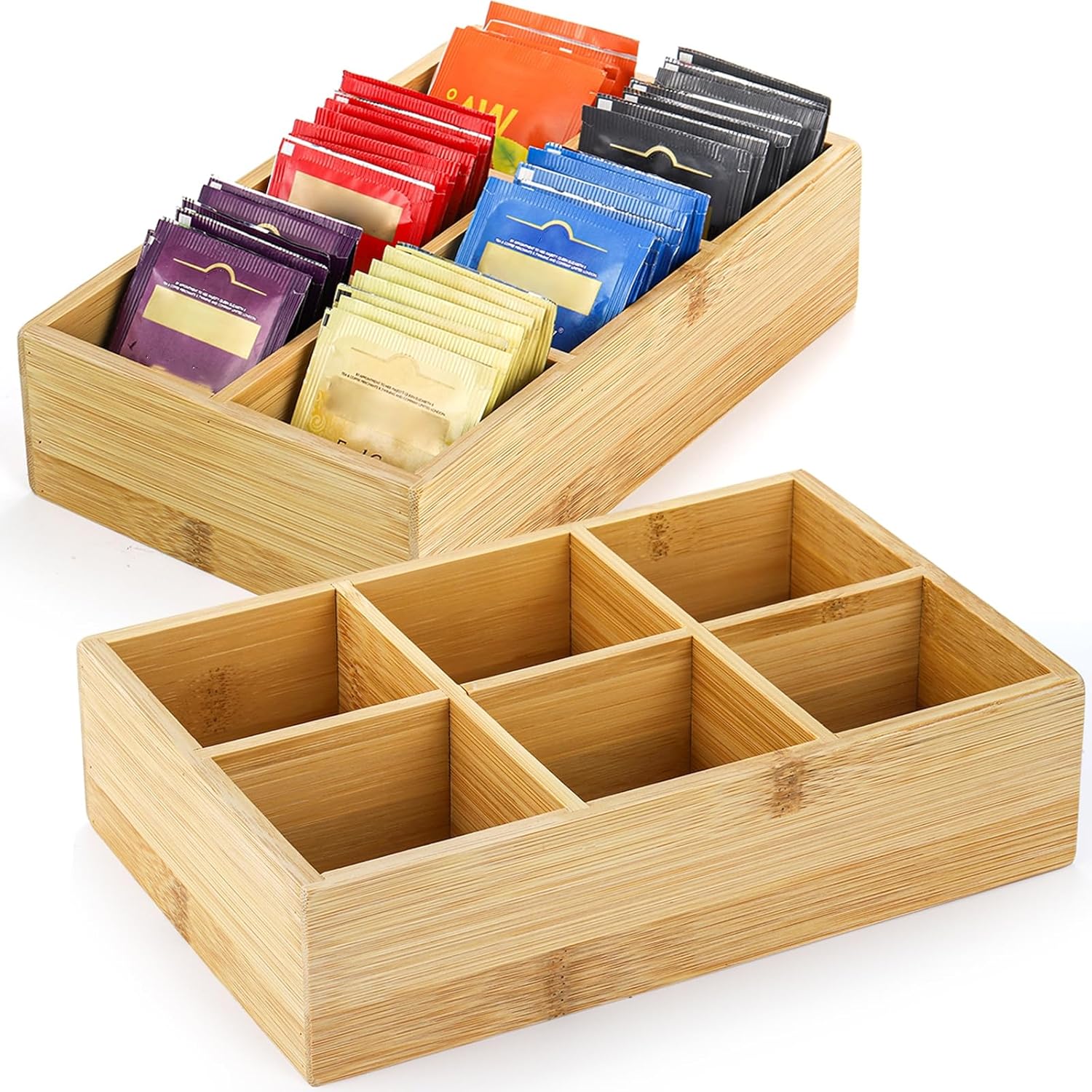 Bamboo Tea Bag Organizer 2 Pac - Drawer Organizer Bamboo 리뷰 및 가격