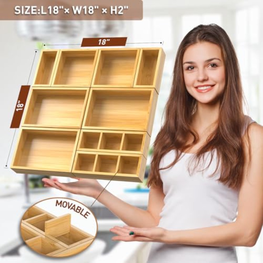 Bamboo Drawer Organizer Set of - Drawer Organizer Bamboo 리뷰 및 가격