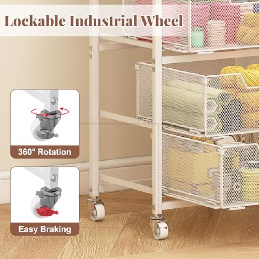4-Drawer Rolling Storage Cart  - Drawer Organizer Bamboo 리뷰 및 가격