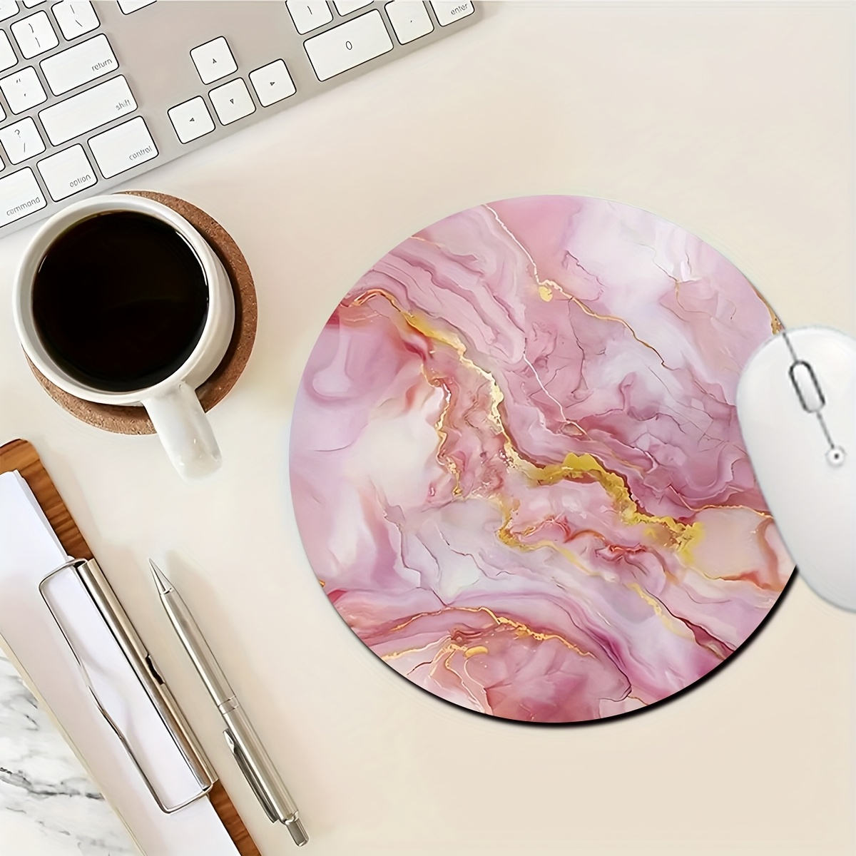 Pink Marble Mouse Pad PC Lapto - Desk Setup With Laptop 리뷰 및 가격