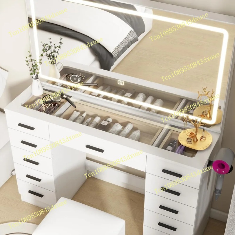 Glass Top Makeup Table with Mi - Desk Setup Light 리뷰 및 가격