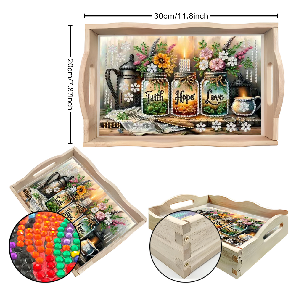 A diamond-painted square tray  - Desk Setup Design 리뷰 및 가격