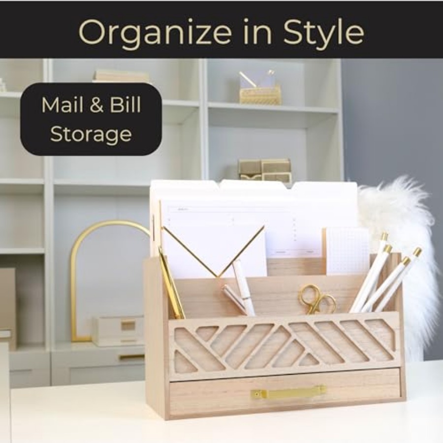 en Mail Organizer with Drawer  - Drawer Organizer Bamboo 리뷰 및 가격
