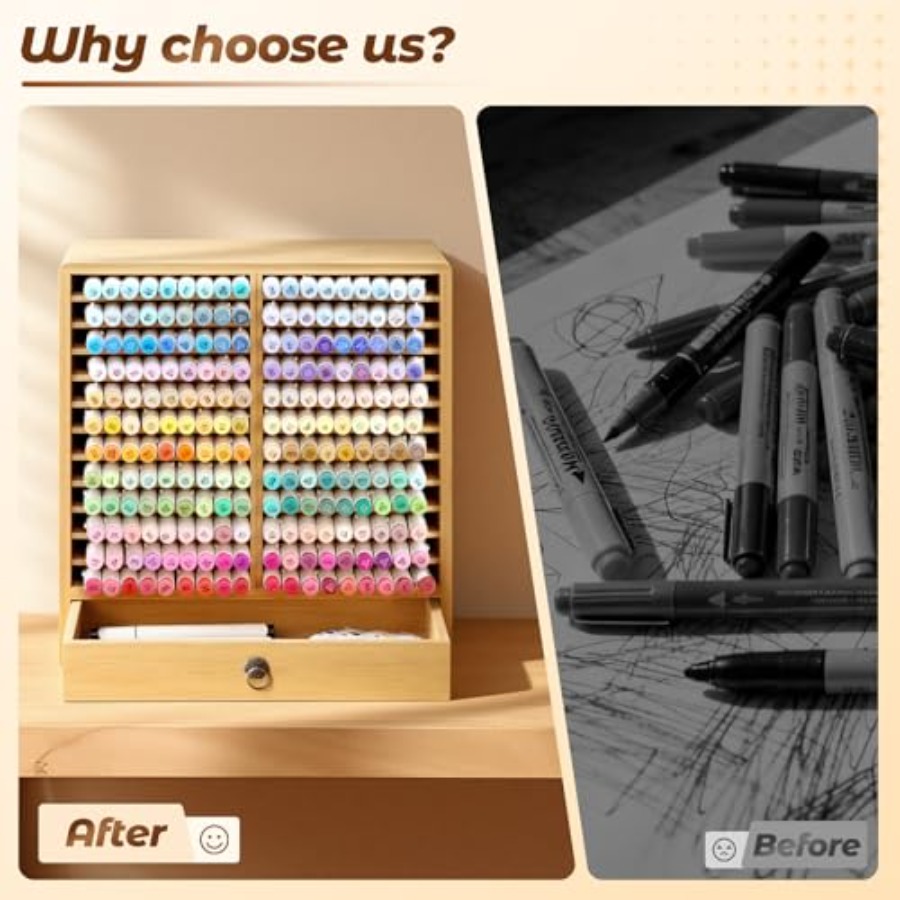 Marker Organizer for 216 Marke - Drawer Organizer Bamboo 리뷰 및 가격