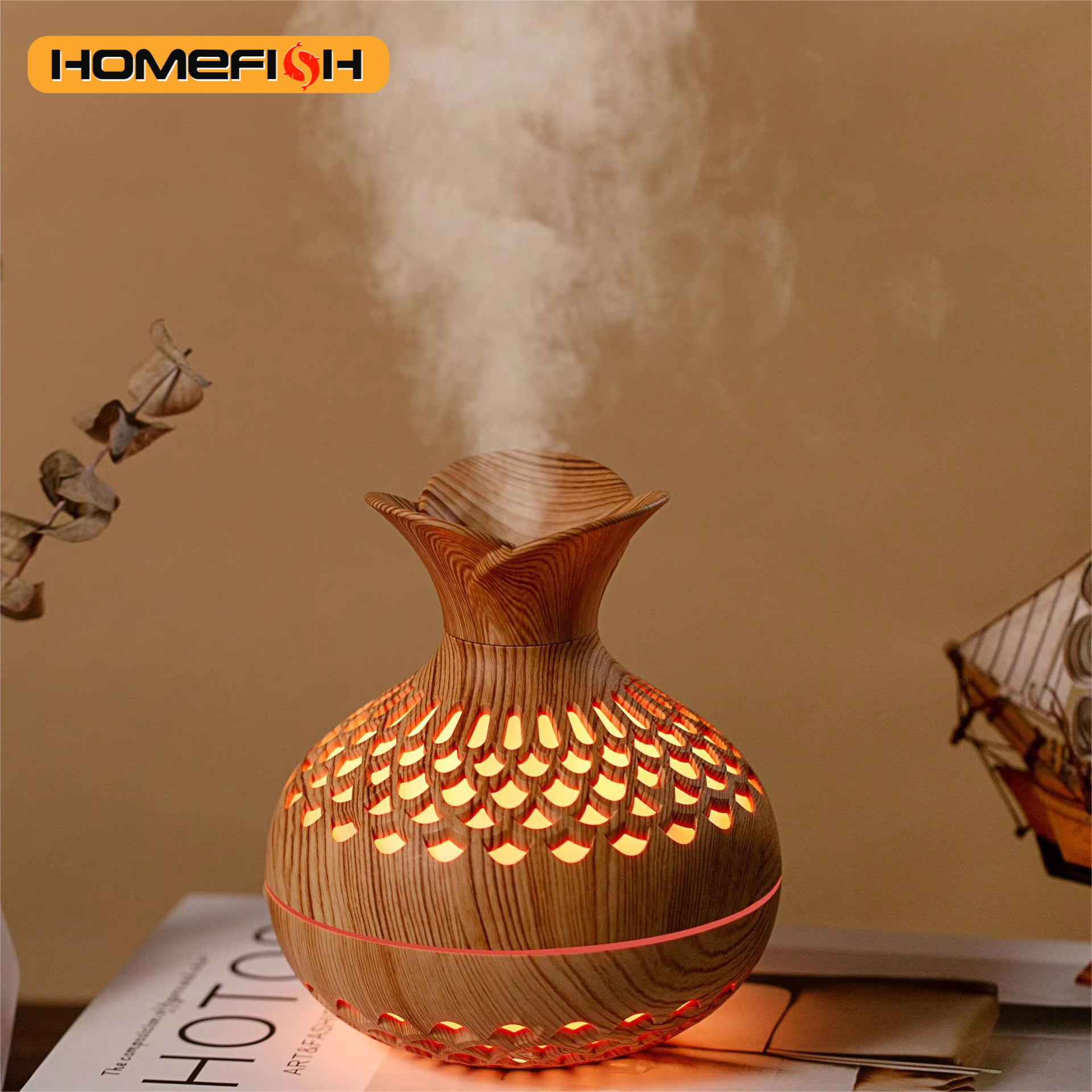 HOMEFISH 300ml USB Air Humidif - Desk Setup Light 리뷰 및 가격