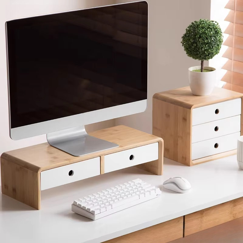 Bamboo Laptop Monitor Riser Ec - Desk Setup With Laptop 리뷰 및 가격
