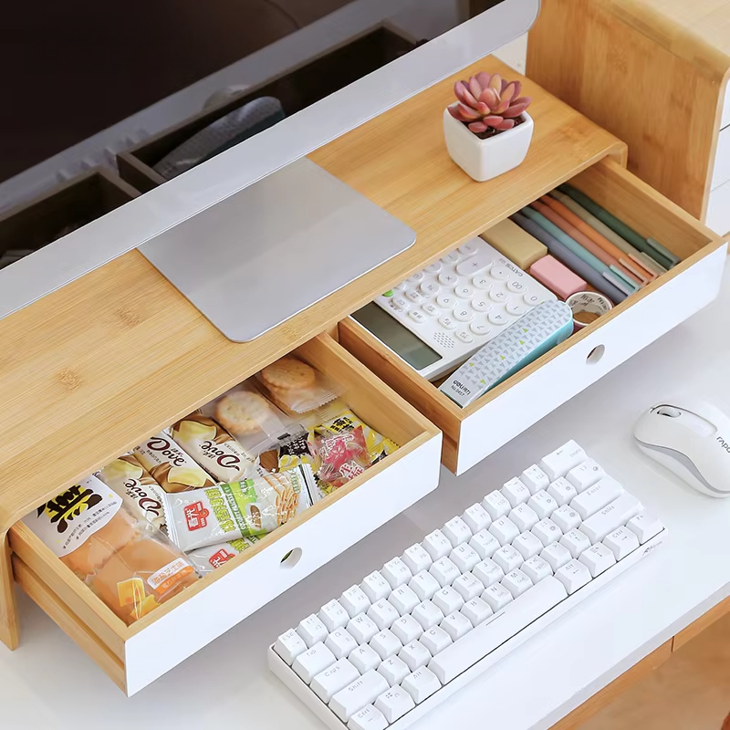 Bamboo Laptop Monitor Riser Ec - Desk Setup With Laptop 리뷰 및 가격