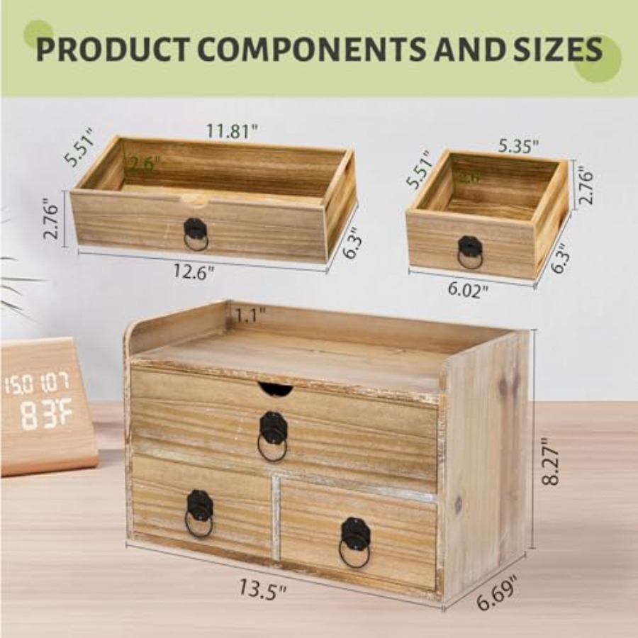 Wood Desk Organizer, Mini Desk - Drawer Organizer Bamboo 리뷰 및 가격