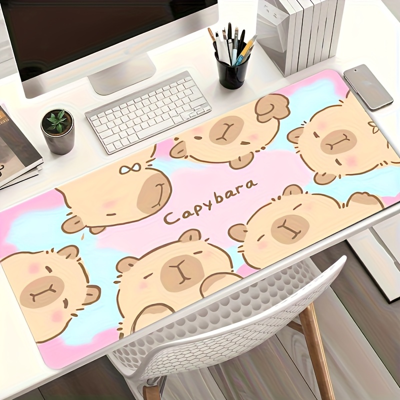 Stylish Cute Cartoon Capybara  - Desk Setup With Laptop 리뷰 및 가격