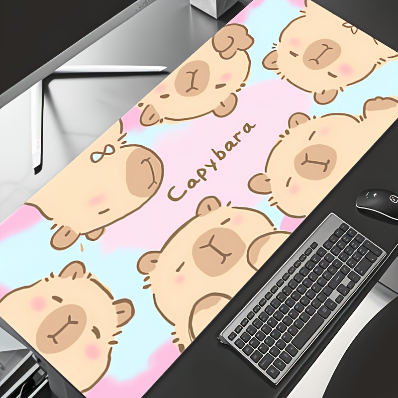 Stylish Cute Cartoon Capybara  - Desk Setup With Laptop 리뷰 및 가격
