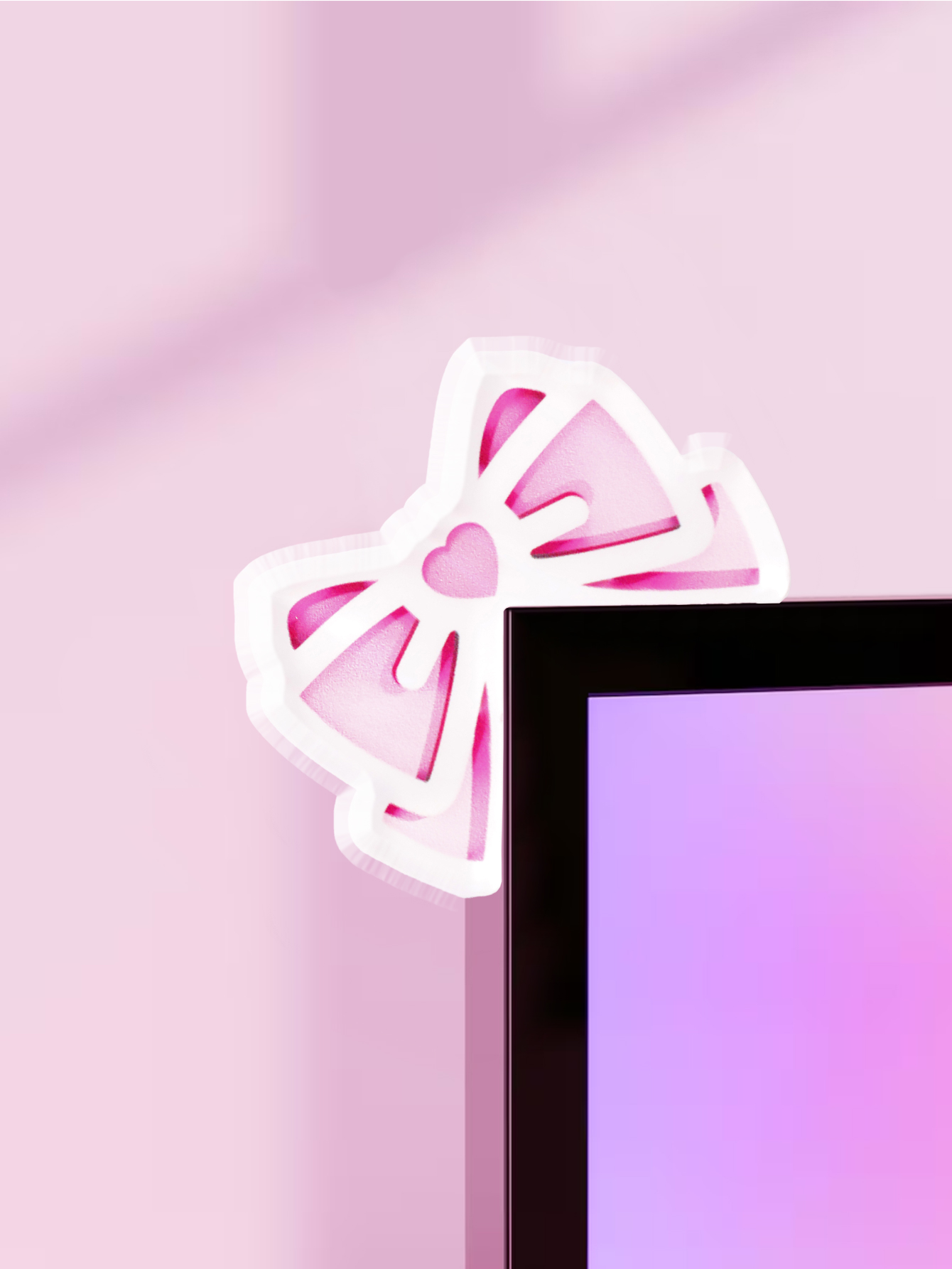 Kawaii Bow Monitor Decor Pink  - Desk Setup Pc 리뷰 및 가격