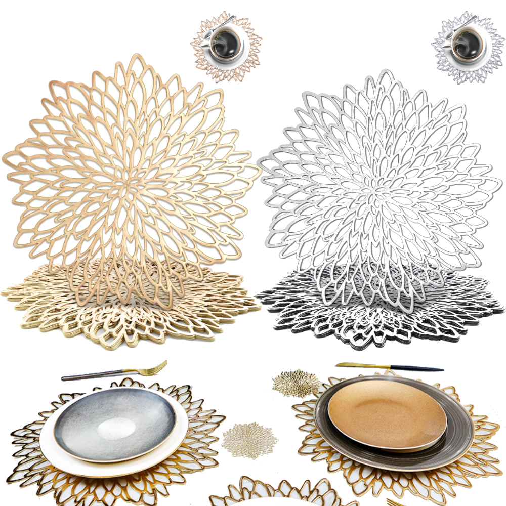 Set of 4 Metallic Placemats Se - Desk Setup Design 리뷰 및 가격