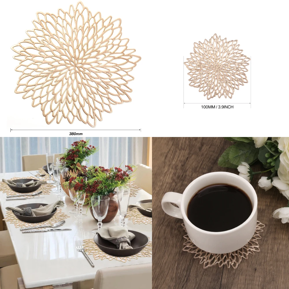Set of 4 Metallic Placemats Se - Desk Setup Design 리뷰 및 가격
