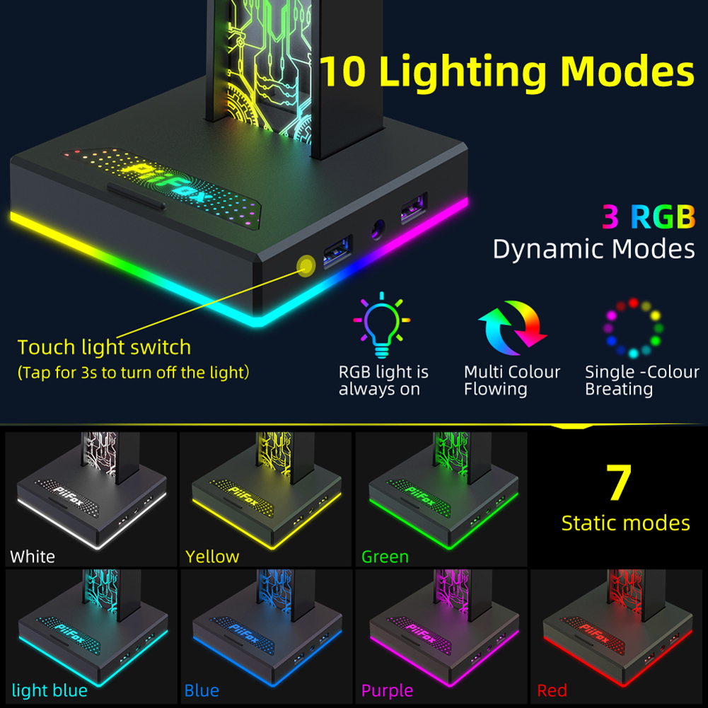 RGB Gaming Headphone Stand Dua - Desk Setup Light 리뷰 및 가격