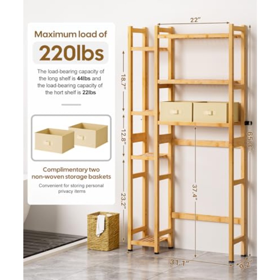 Over The Toilet Storage with B - Drawer Organizer Bamboo 리뷰 및 가격