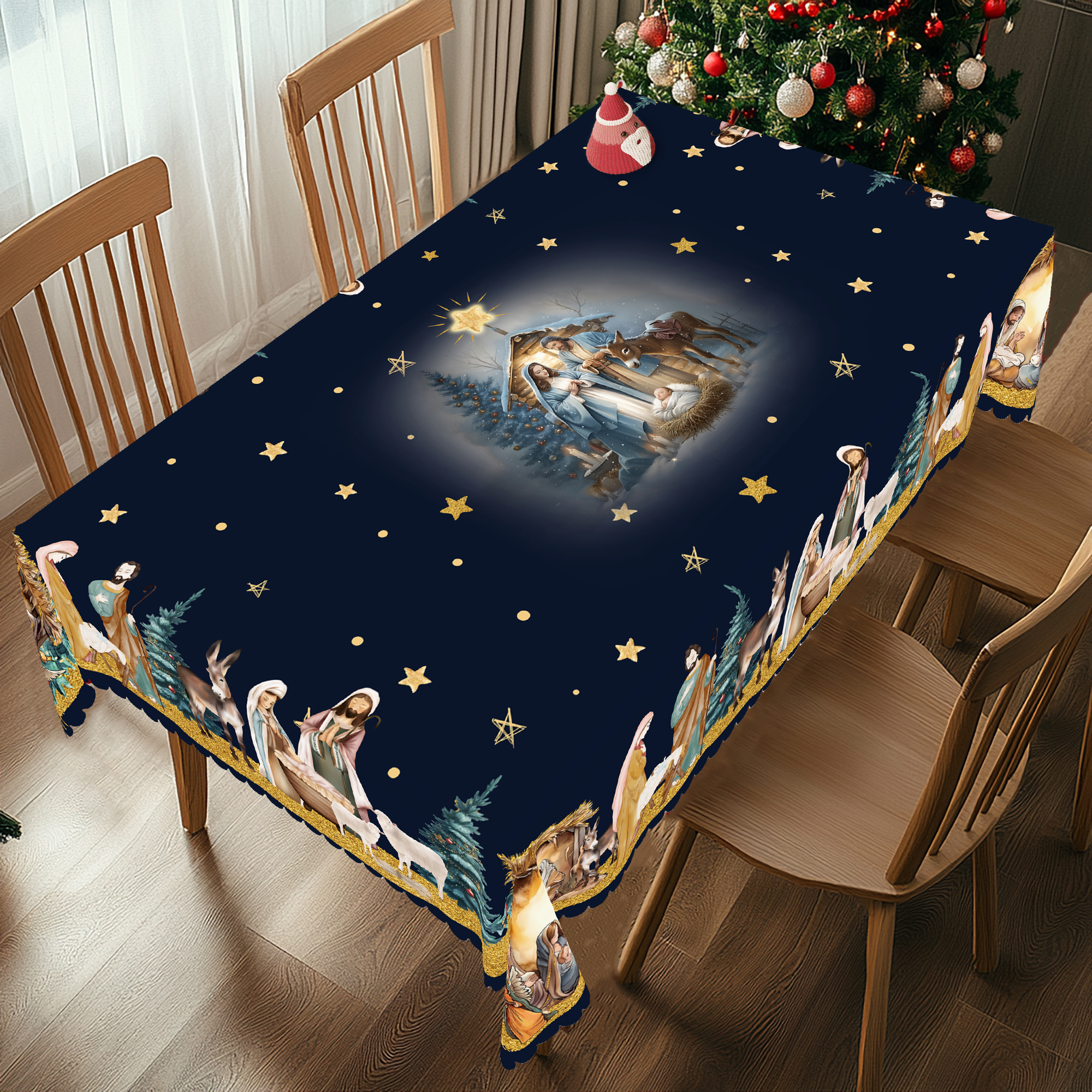 1Pc Christmas Tablecloth with  - Desk Setup Wallpaper 리뷰 및 가격