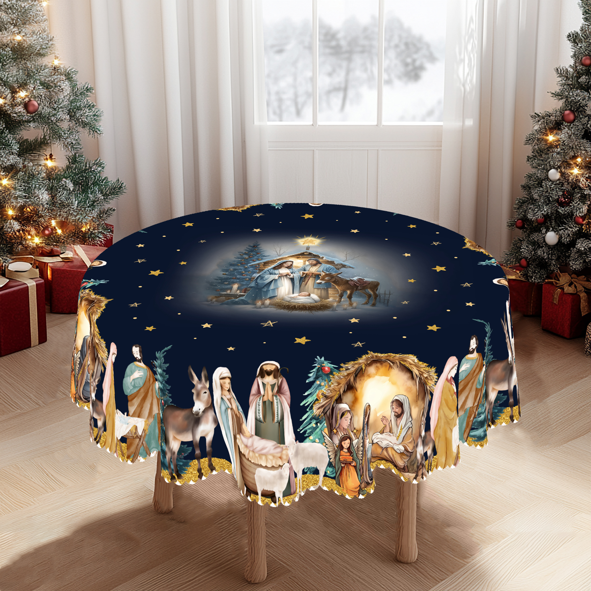 1Pc Christmas Tablecloth with  - Desk Setup Wallpaper 리뷰 및 가격