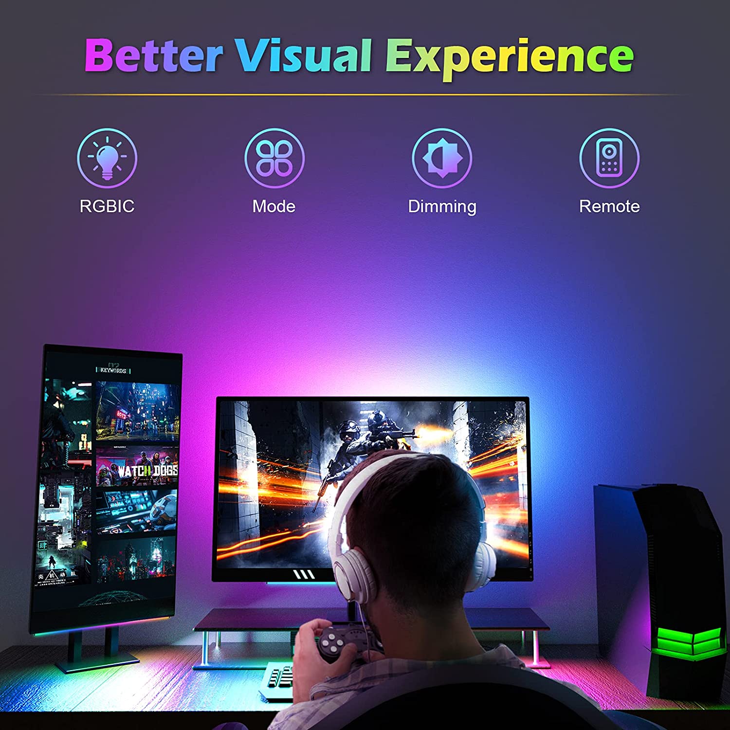 Under Monitor Light Bar RGB Dr - Desk Setup Pc 리뷰 및 가격